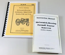 Operator Parts Manual Set for Mccormick Deering Farmall F-12 Tractor Instruction