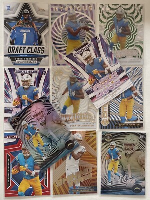 2023 QUENTIN JOHNSTON ROOKIE LOT OF 11 LOS ANGELES CHARGERS SOME SPs 