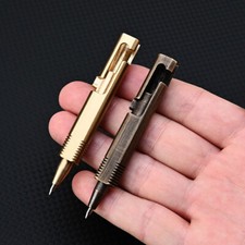 Mini Pocket Brass Bolt Action Ball Pen Portable Outdoor Camping EDC Tool Pen