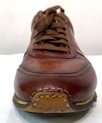 Magnanni - Neiman Marcus Men\'s Burnished Leather Lace-Up Oxfords 20089  Brown 9M Magnanni - Neiman Marcus Men main image 4