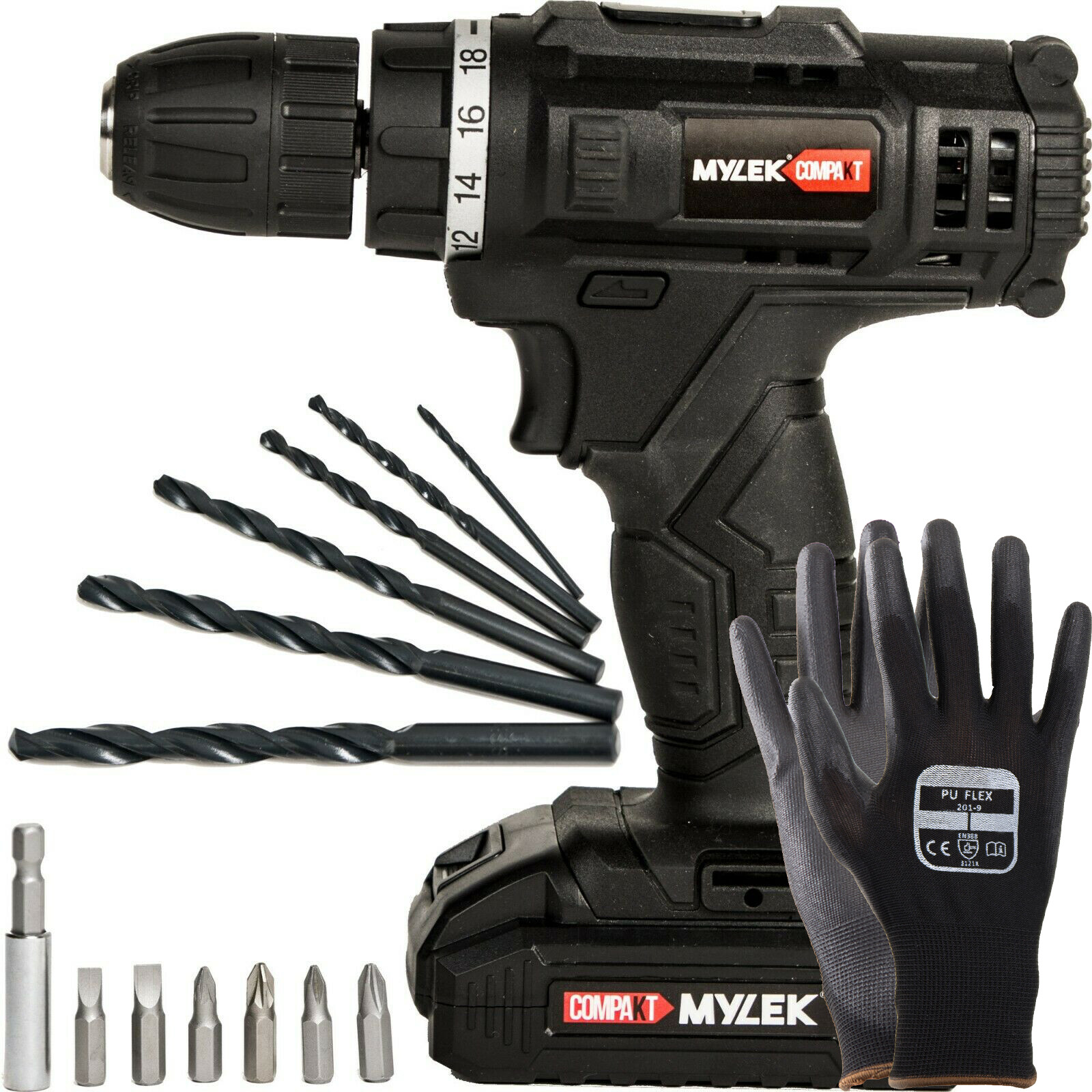 Cordless Drill 18V Screwdriver DIY Set New Li-Ion 1500mAh & 13 Piece Accessories