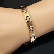 Magnetic Tungsten Arthritis Muscular CTS RSI Relief 24K Rose Gold Fill Bracelet