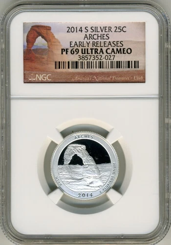 2014 S ARCHES National Park NGC PF 69 Ultra Cameo Early Release Arches Label