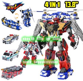 14" Tobot V Galaxy V Detectives Giant Justice  Combined Robot Figure Fire Engine