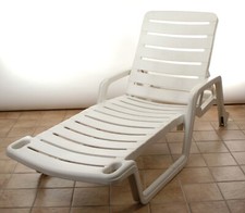 Kettler Gartenliege Sonnenliege Rollliege weiß Gartenliege verstellbar Poolliege