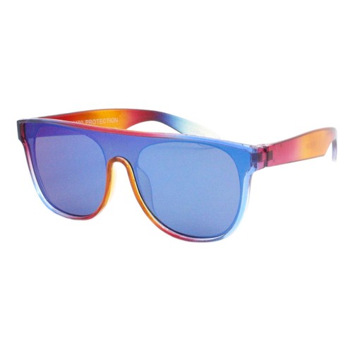 Kids Sunglasses Boys & Girls Colorful Frame Monoblock Mirrored Lens UV400 - Picture 13 of 20