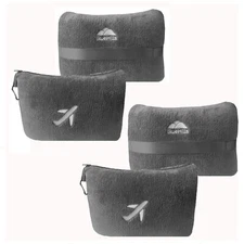 BlueHills 2 Pack Premium Travel Blanket Pillow Mini Soft Case - Gray M21