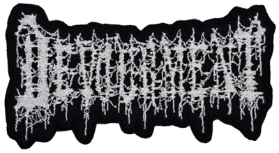 DEVOURMENT WHITE LOGO (shaped border) EMBROIDERED PATCH