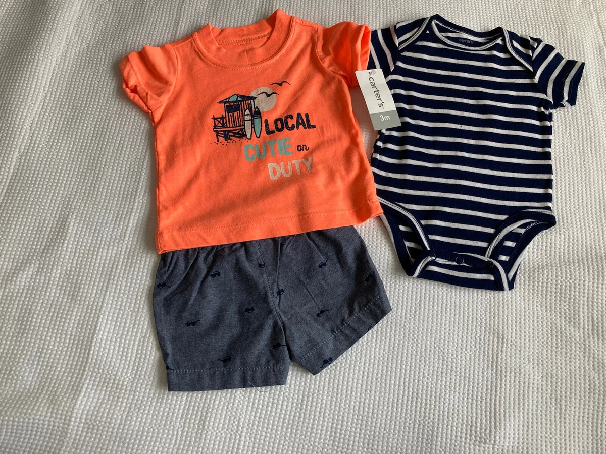 Carters Baby Boy Local Cute On Duty Short Set Size 3 M