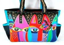 NWT LAUREL BURCH CAT TOTE BAG Sun 'N Sand ITEM#LB6022