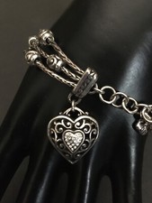 BRIGHTON Reno Heart Three Strand Silver Tone ...