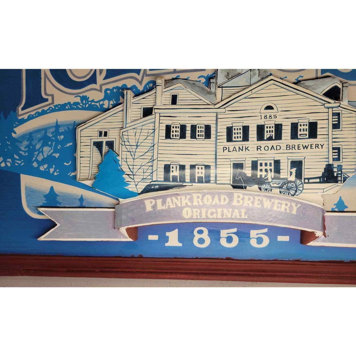 Vintage Plank Road Brewery Icehouse 1855 Wood 3D Sign | eBay