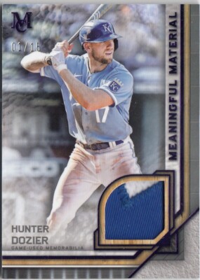 HUNTER DOZIER 1/15 ROYALS LOGO GAME JERSEY PATCH 2023 TOPPS MUSEUM MATERIALS