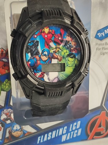 Marvel~ Avengers~ Digital~ Multi-color Flashing LCD Watch~ Ages 6+~Accutime~ New - Picture 2 of 12