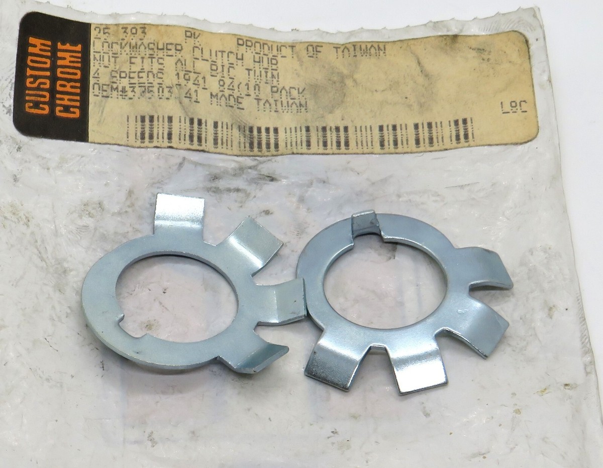 25-393 Custom Chrome Clutch Hub Lock Washers (set of 2) for Harley