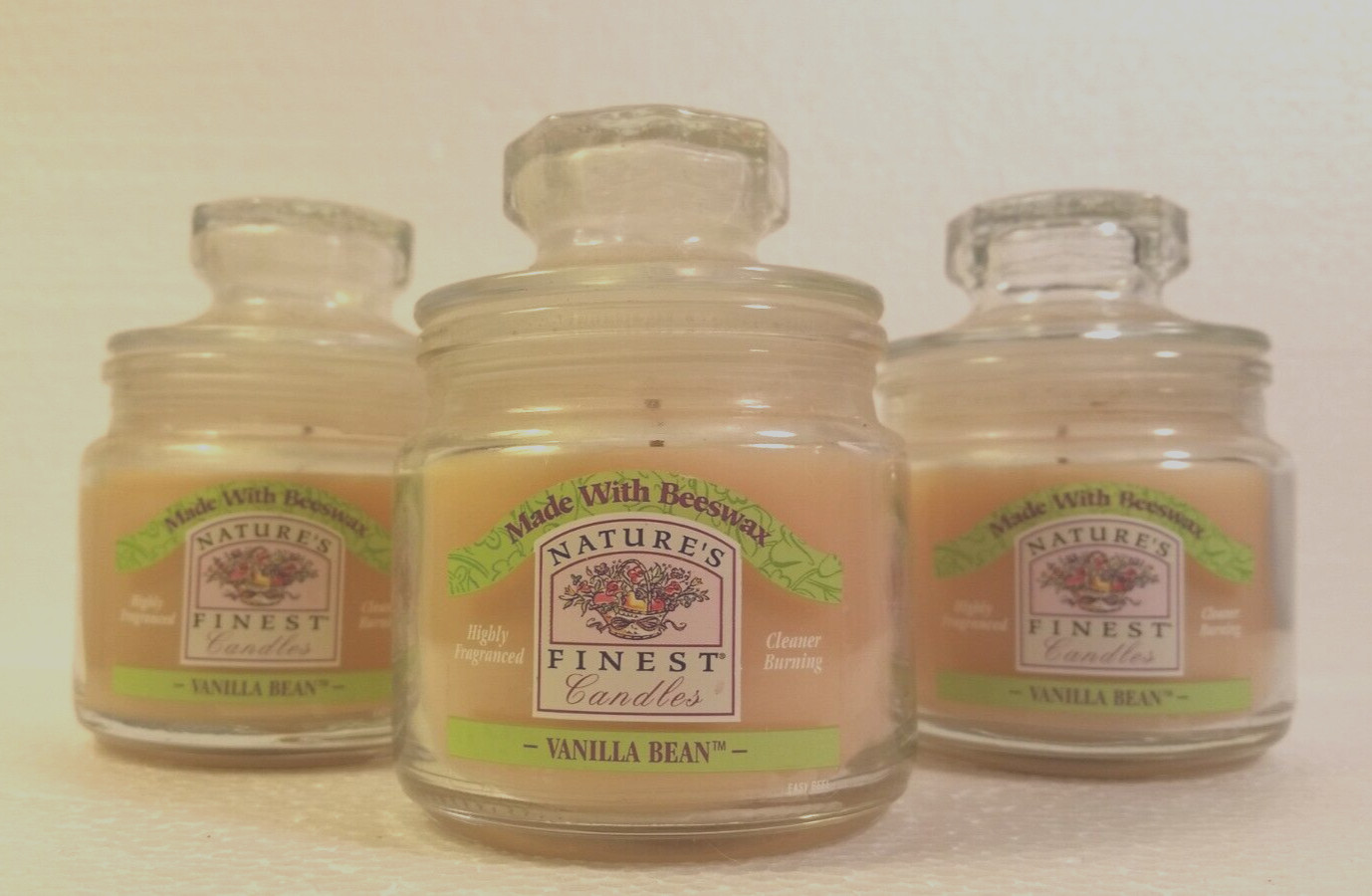 3-Pack Scented Candles Bulk Jars Vanilla Bean Nature's Finest 170