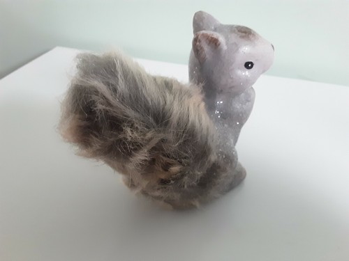 Terracotta and Faux Fur Woodland Fox Hedgehog squirrel figures 5 inchs tall - 第 11/12 張圖片