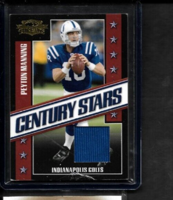 PEYTON MANNING GAME WORN JERSEY 014/250 2007 DONRUSS THREADS CENTURY STARS Read!