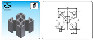 T-Slot-Aluminum-Profile-30x30-Serial-8L-700mm-Profil-Extrusion-Extruded-3030