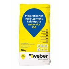 weber.dur 136 Kalk-Zement-Leichtputz Typ I,Unterputz,Einlagenputz,1260kg/Palette
