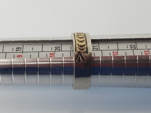 Indianer NA Ring .925 Gr. 11 Band 14K GP 1/4 Zoll breit V Hicks Navajo Vintage - Bild 7 von 9