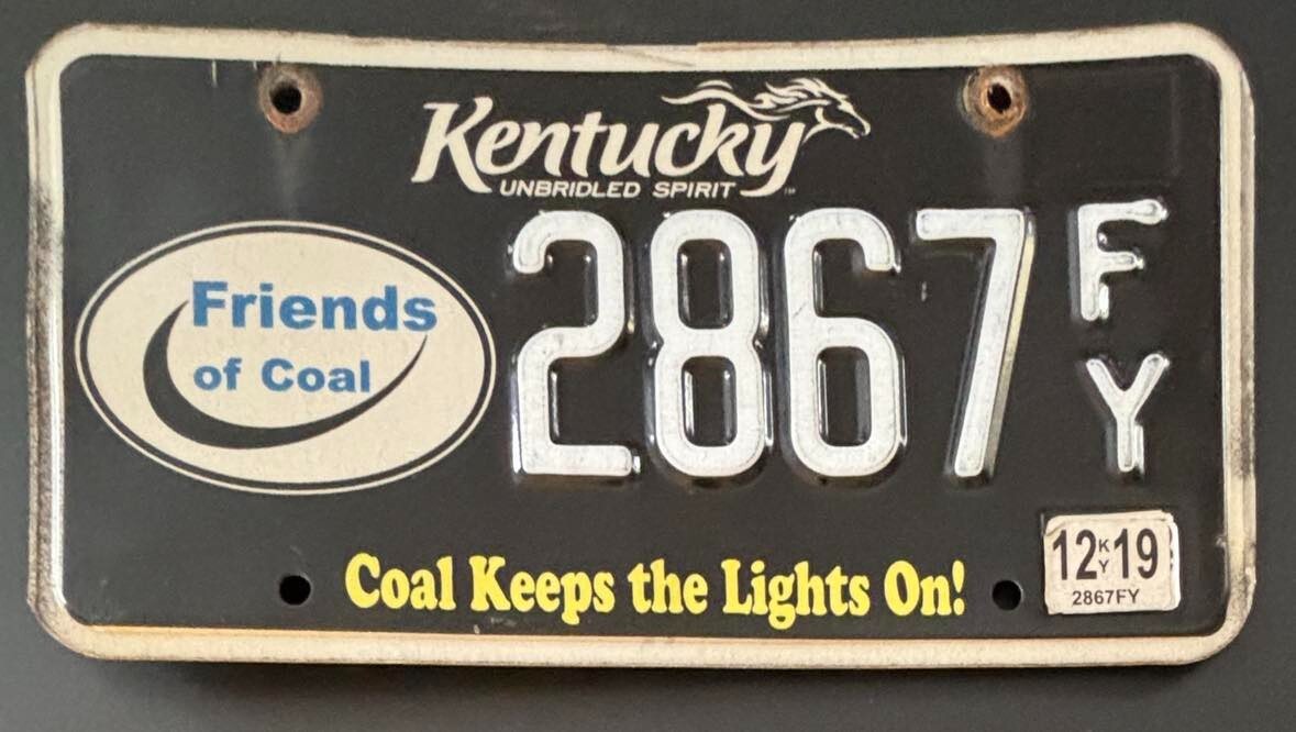 Kentucky 2019 COAL KEEPS THE LIGHTS ON! FRIENDS OF COAL License