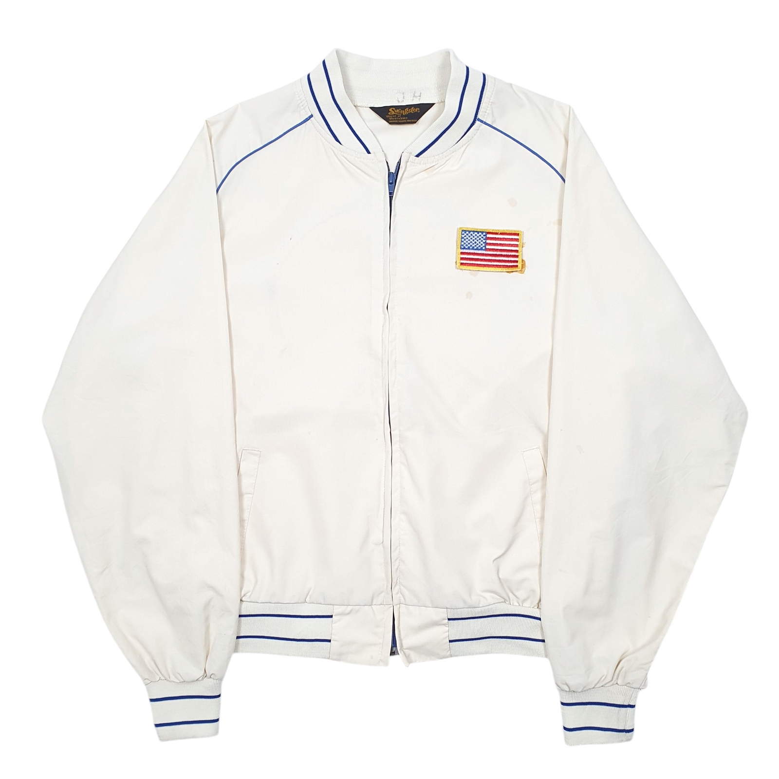 SWINGSTER Bomber Jacket Coat Vintage USA Smile A Milers Mens L-image