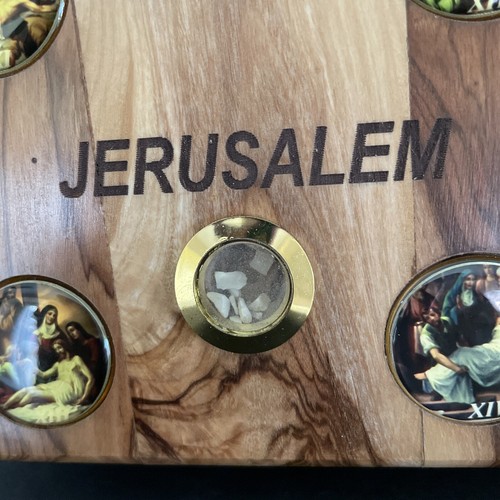 Bible Good News in Olive Tree Wooden Case, Cross & All Stations in Enamel RARE - Picture 5 of 23
