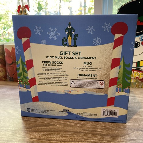 Elf The Movie set regalo vacanze di Natale 12 oz tazza crew calze e ornamento nuovo - Foto 4 di 6