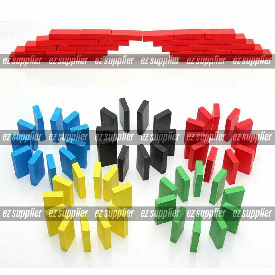 Up to 960p Wooden Domino Blocks Tiles Tumbling Dominoes Knock Down Kids Toys HOT - image 3 of 4