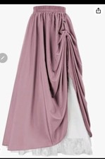 Scarlet Darkness Long Maxi Skirt Double Layer Victorian Renaissance Skirt Medium