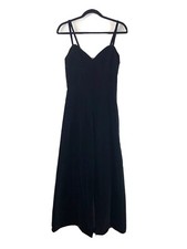 Vintage 90s Guess Juniors 7 Black Velour Sleeveless Full Length Maxi Prom Dress
