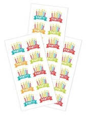 Birthday Party Stickers Envelope Seals Planner Supply Papercraft Crafts Candles