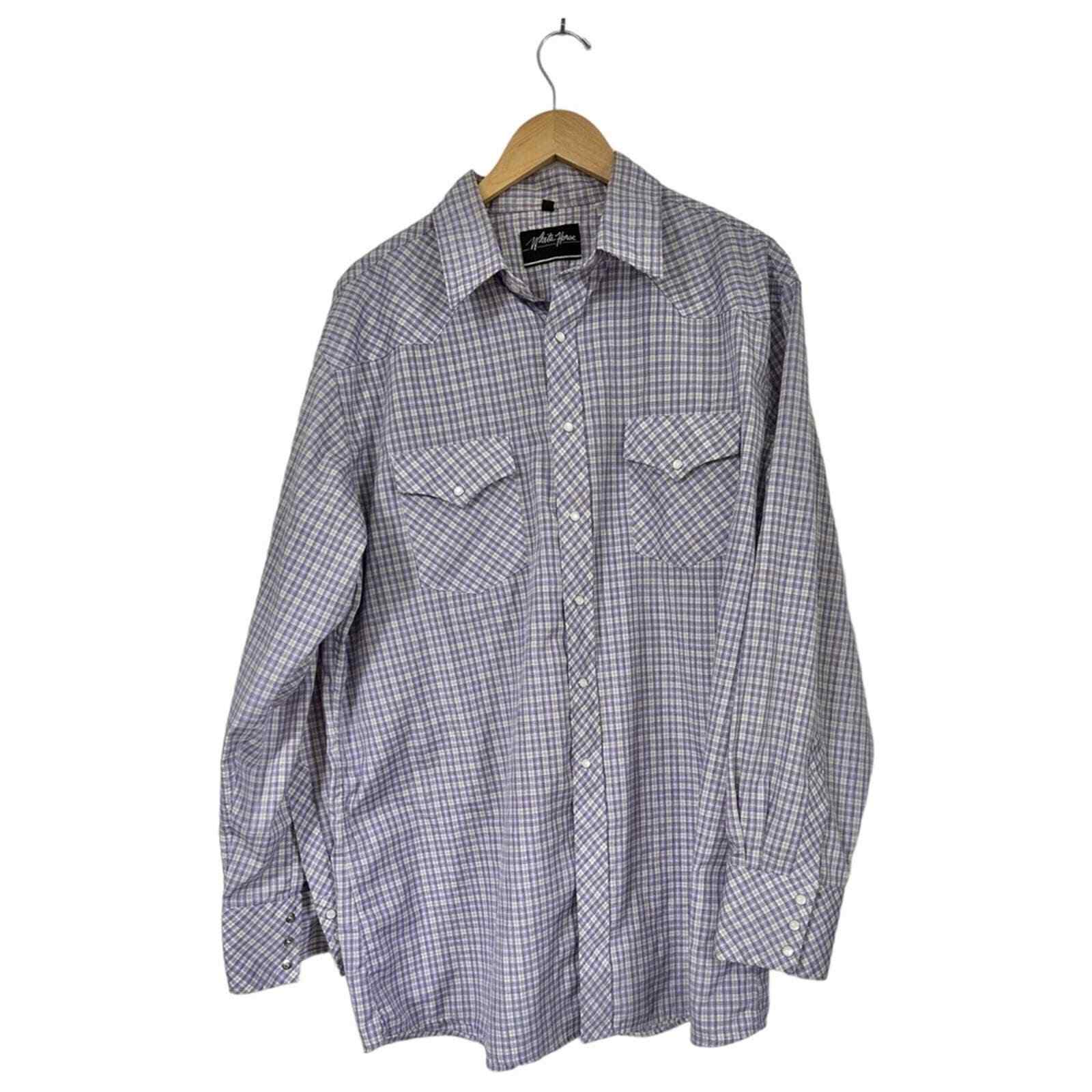 Men's Big & Tall Western Pearl Snap Plaid Shirt-PS400L-BT-451