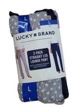 Lucky Brand 2-Pack Straight Leg Lounge Pants, Women's Size: L 