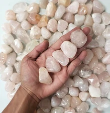 Rose Quartz Crystal Tumbled Stones SET OF 5 Polished Gemstones Set