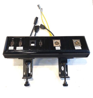 Extron SMB Surface Mount Box 214 4-gang Black HDMI Cat6 USB BNC Ports w/ Clamps