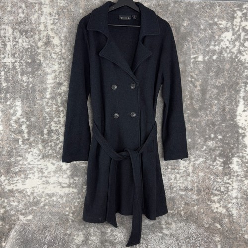 Nanette Lepore Gr. L Woll Trench Pea Mantel lang zweireihig Knopfleiste Jacke