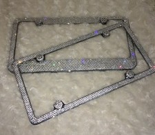 1 SET Clear Crystal Bling License Plate Frame made with Swarovski Elements