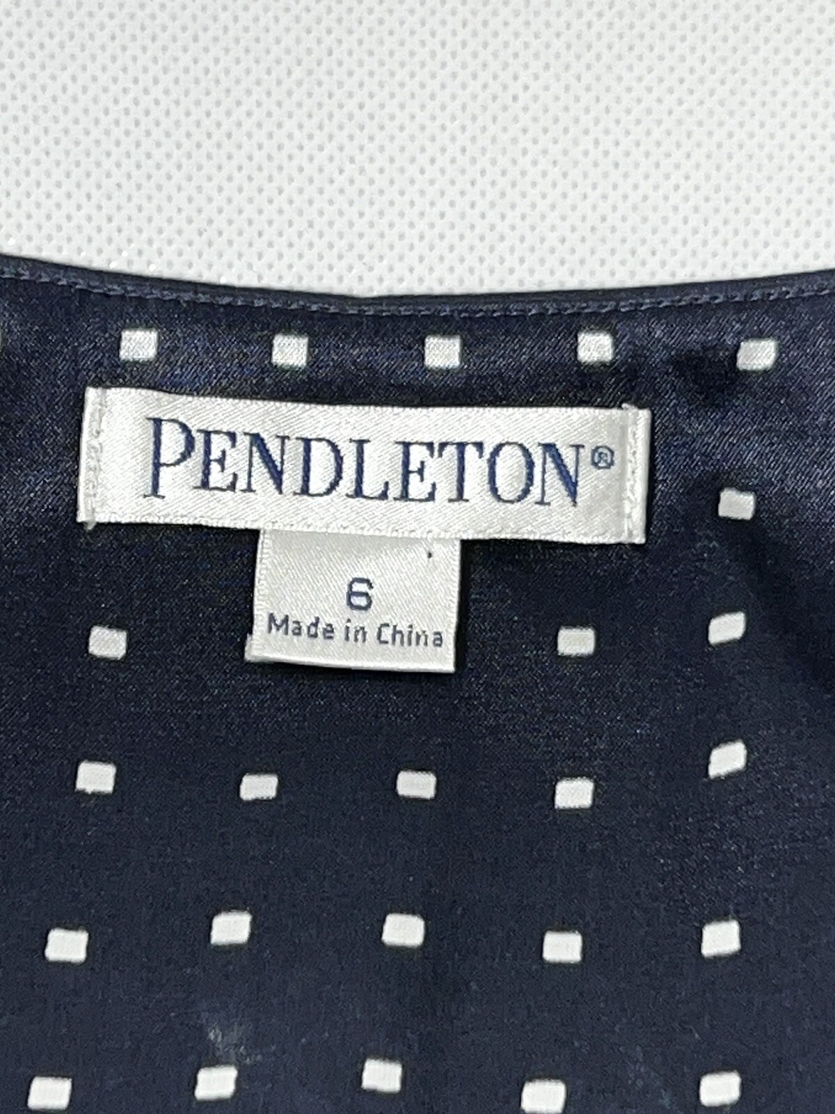 Pendleton Jacket Blazer Silk Blend Navy Blue Whit… - image 7