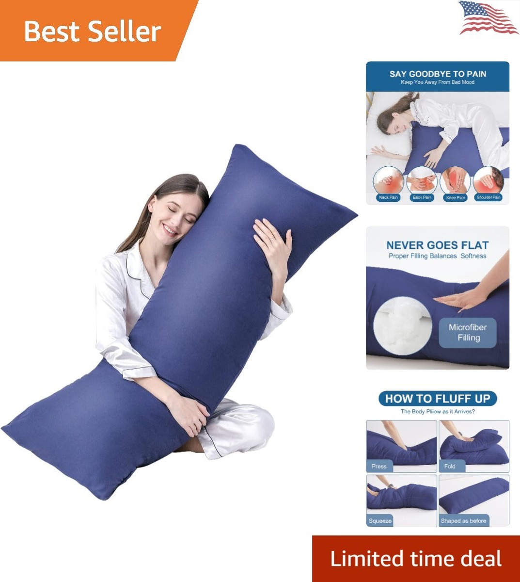 Breathable Full Body Pillow Insert Soft and Comfortable 20 x
