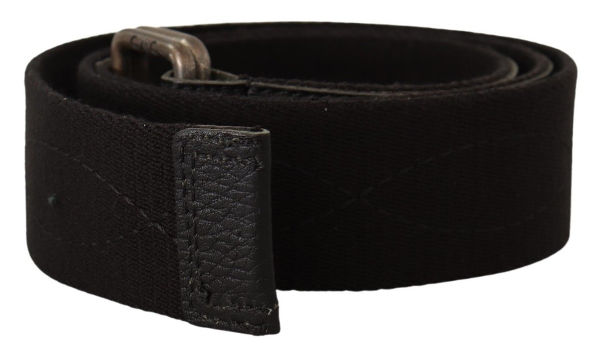 C'N'C' Costume National Belt Black Cotton Ducati Metal Buckle s