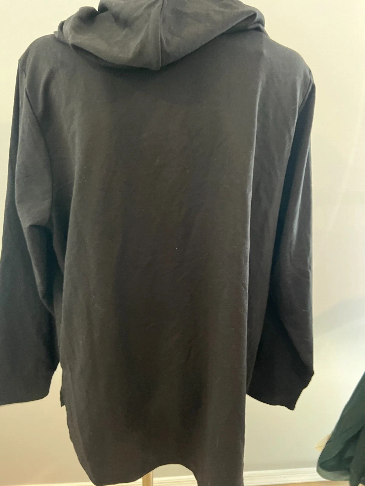 Felpa donna Michael Kors nera con cappuccio logo punta dorata 1X taglie forti nuova con etichetta