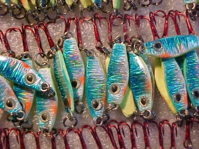 12 NEW SUPER GLOW SPOONS JIGGING JIGS ICE FISHING CRAPPIE for rod jigging  reel