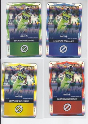 4 2025 NFL UNO Elite Alt Jersey Foil LEONARD WILLIAMS Red Blue Yellow Green 188