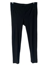 Vince Ponte Knit Pants Size 10 Double Button Mid Rise Black Stretch Contemporary