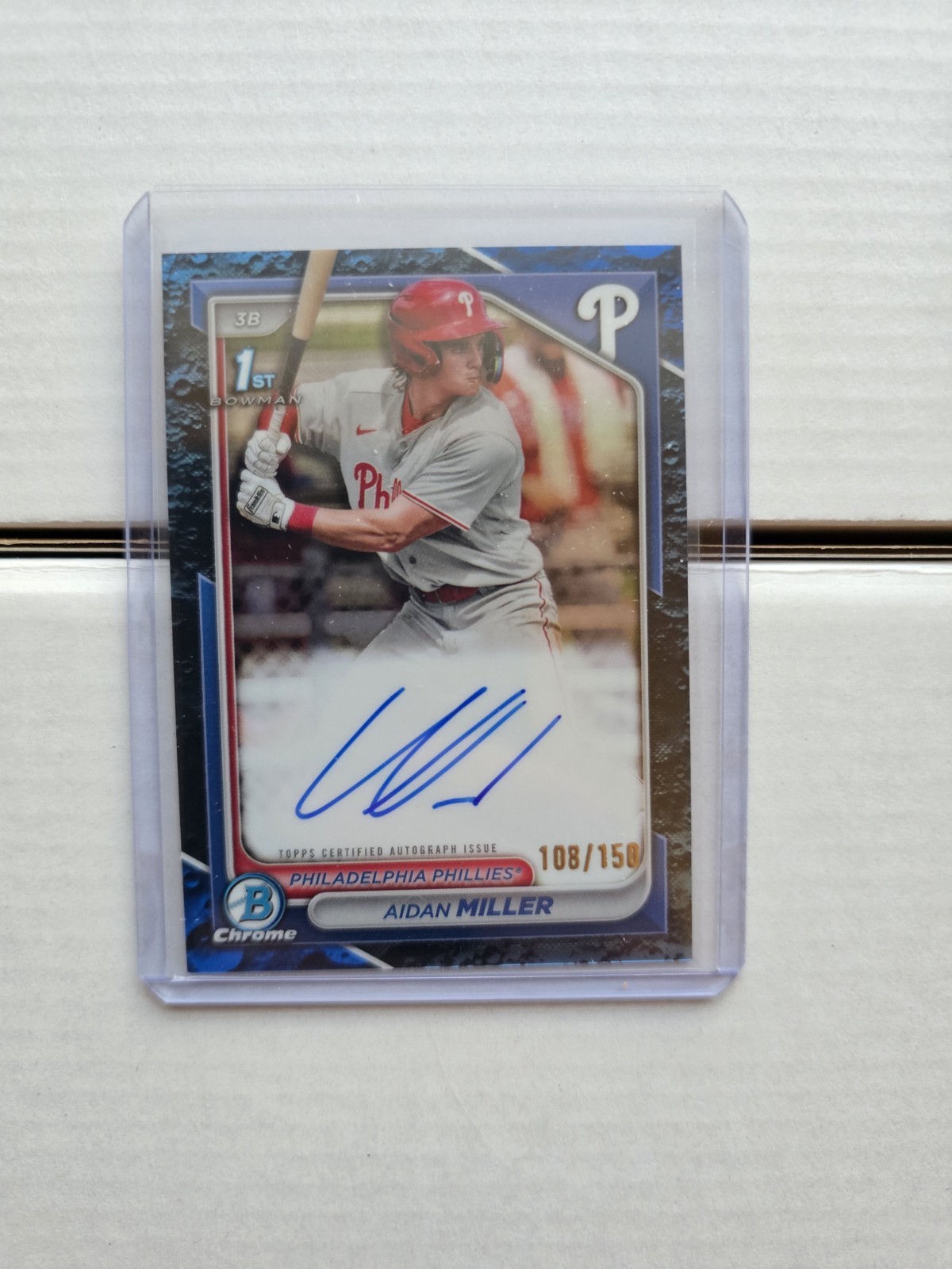 2024 Bowman Chrome AIDAN MILLER 1st Blue Lunar Auto /150 Phillies #CPA-AMI