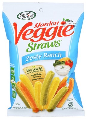 Zesty Ranch Veggie Straws Sensible Portions 1 Oz Snack Seasoning