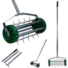 O16B Manueller Vertikutierer/Aerifizierer, rotierender Zylinder auf Rädern, Rase