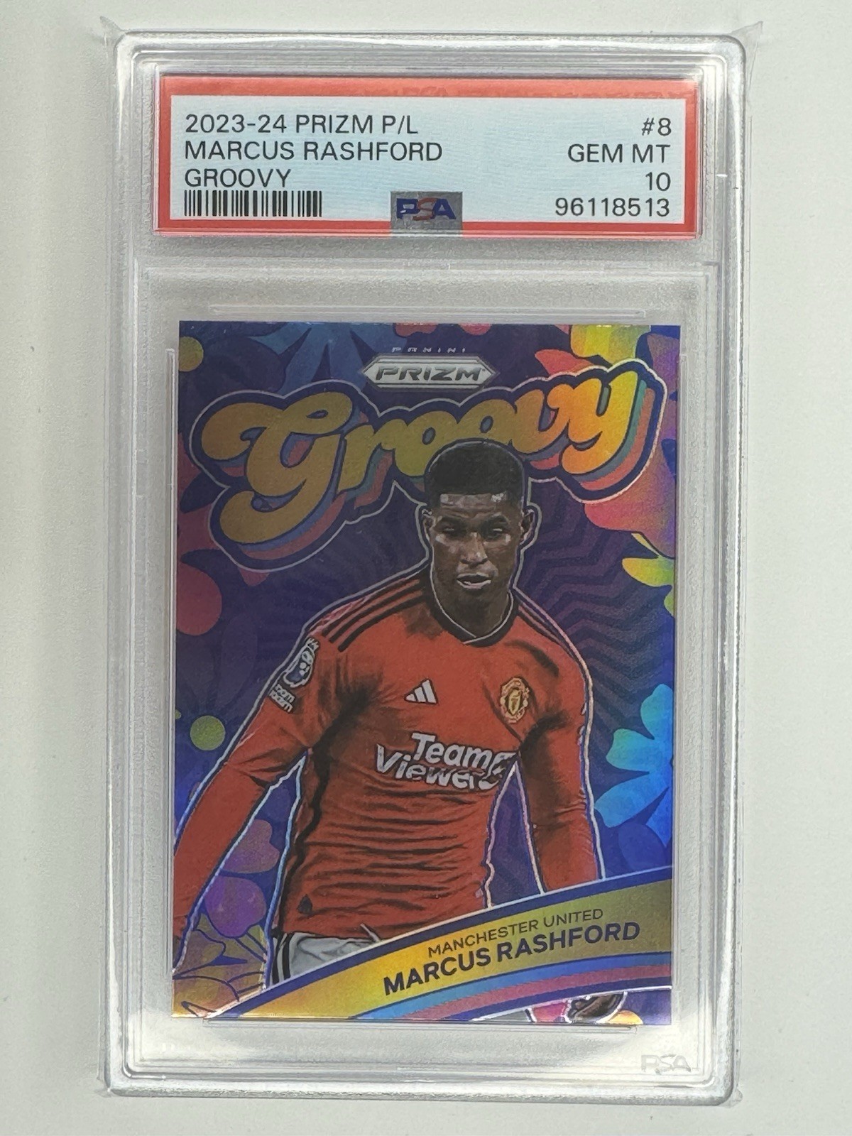 2023-24 Panini Prizm Premier League - Marcus Rashford #8 Groovy Psa10